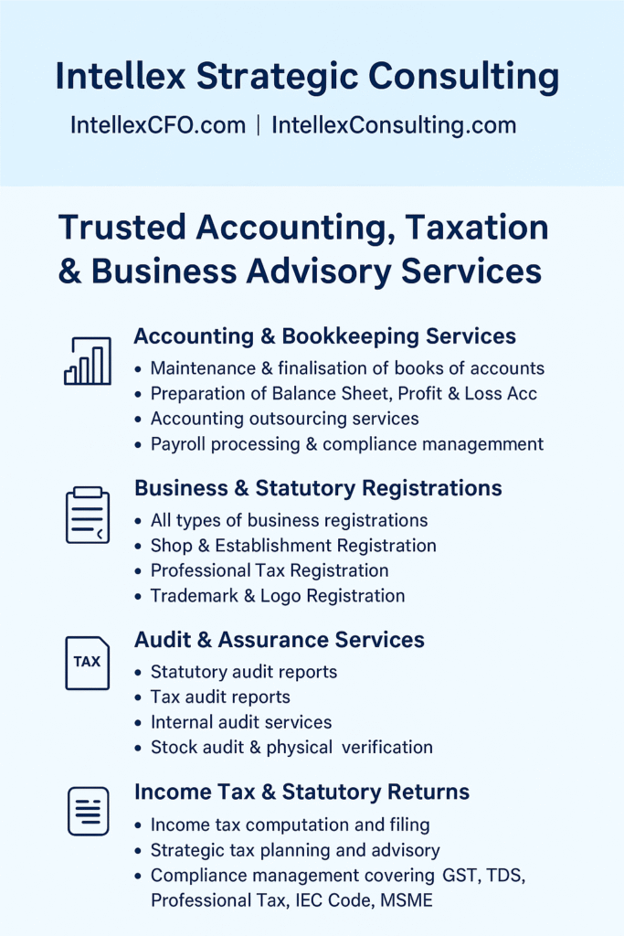 Comprehensive Accounting, Taxation, GST & Business Advisory Services in India 