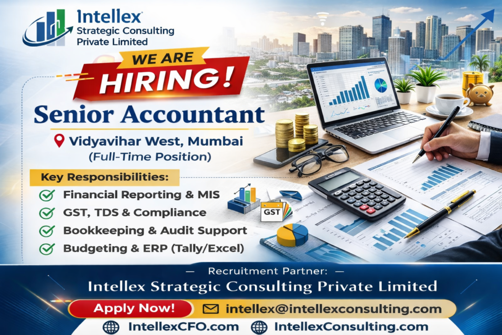 Senior Accountant Job in Vidyavihar West, Mumbai.