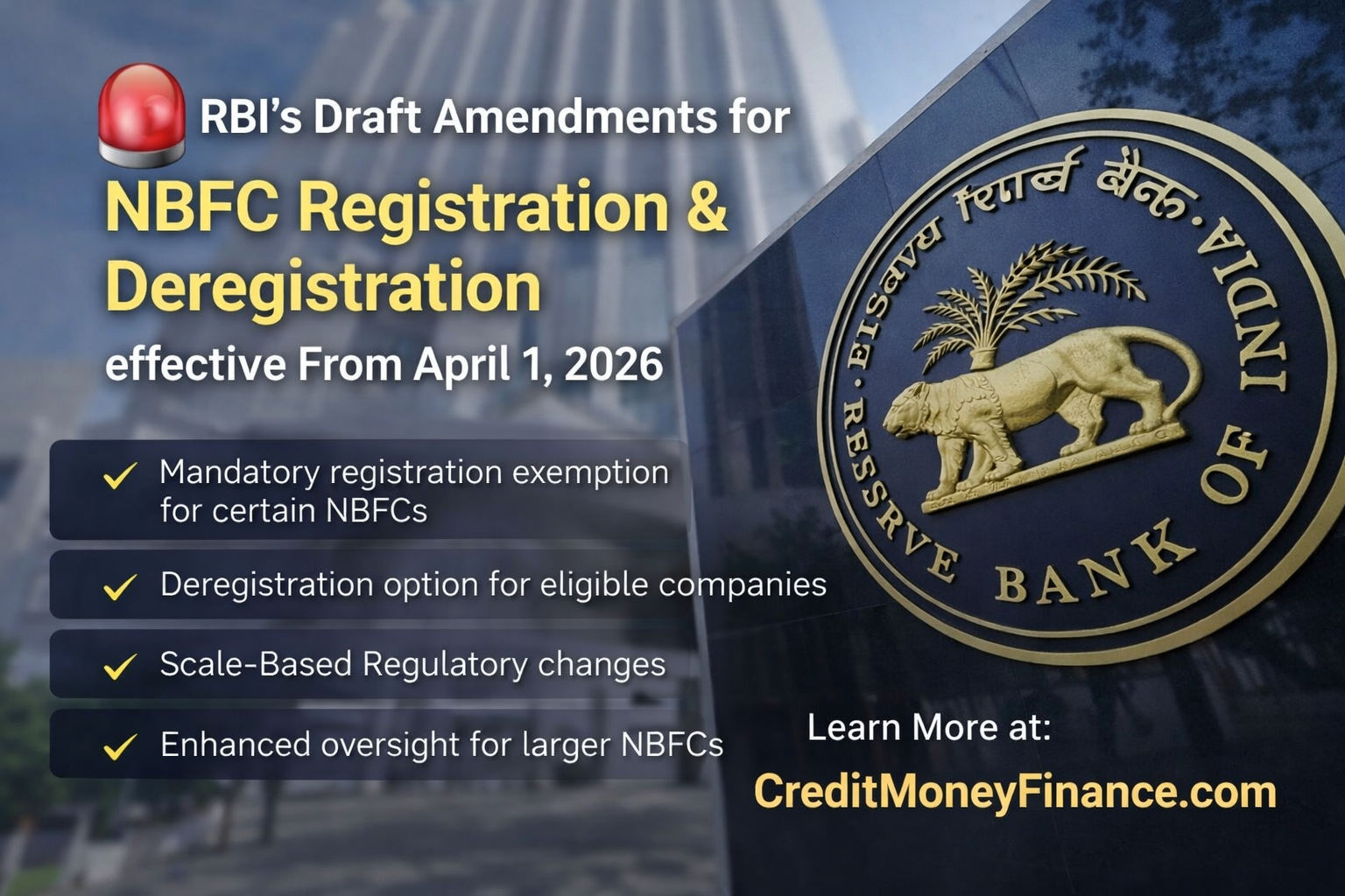 RBI’s Groundbreaking Draft Amendments for NBFC Registration & Deregistration (2026).
