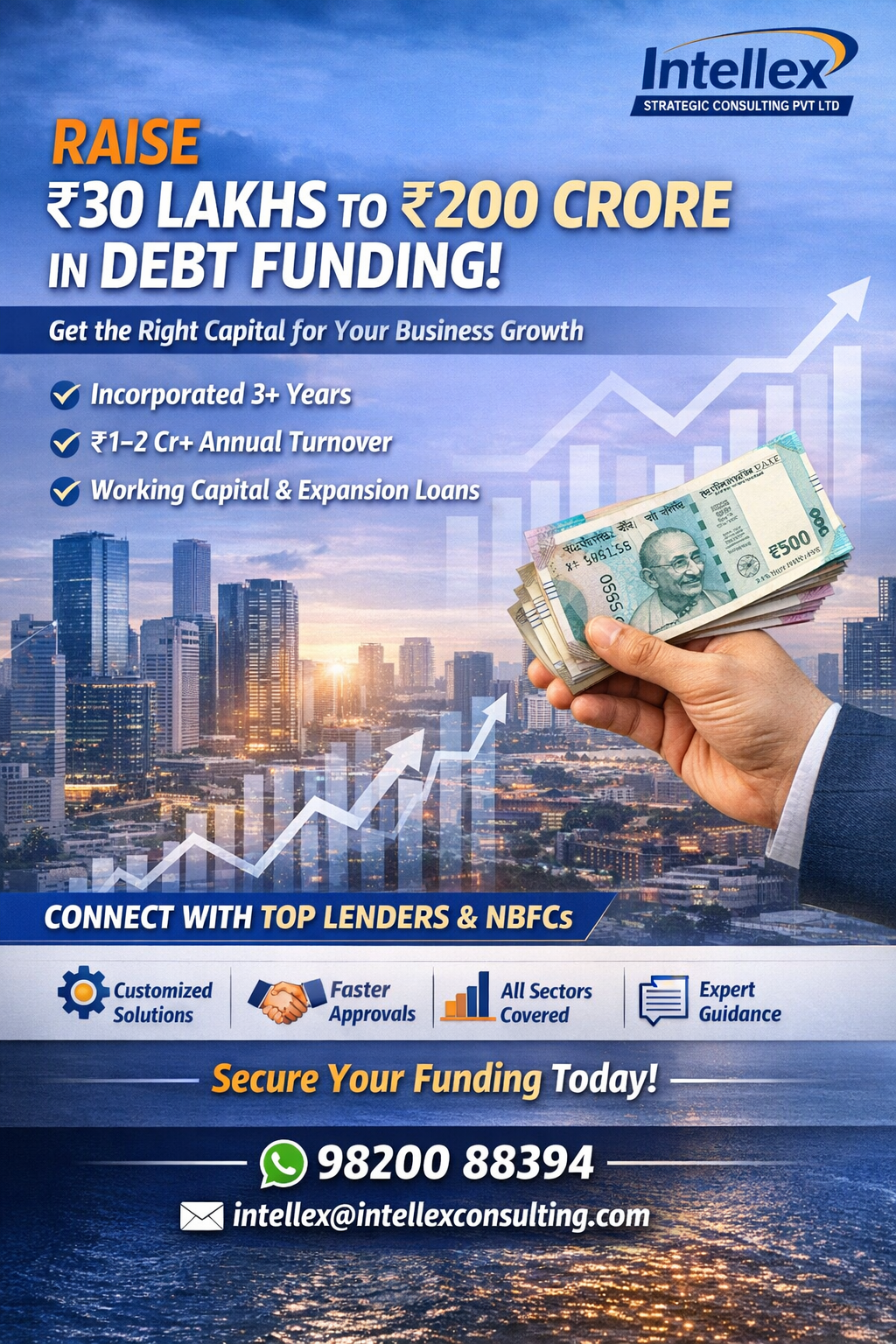 Debt Funding for Businesses in India: Raise ₹30 Lakhs to ₹200 Crore with the Right Capital Partners.