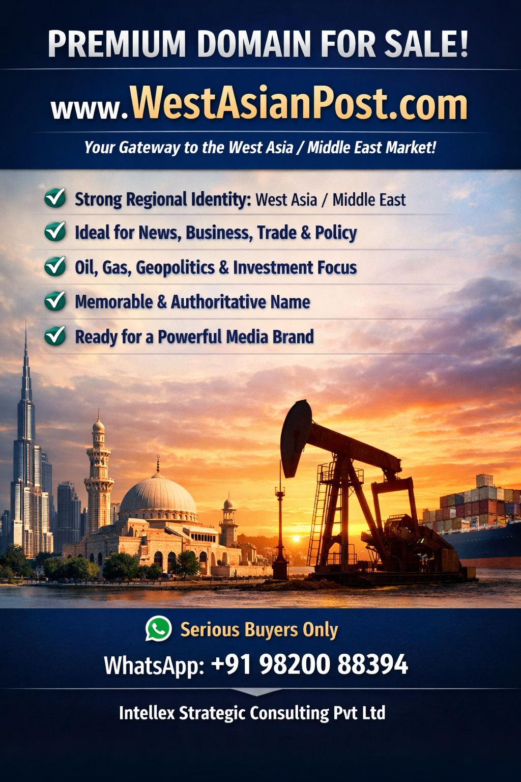 WestAsianPost.com for Sale – Powerful Geo-Political & Business Media Domain.