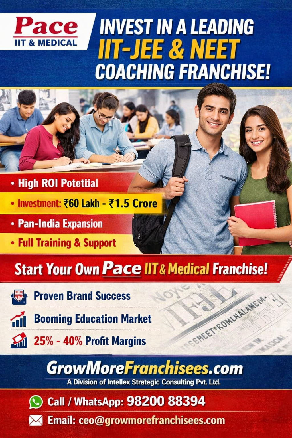 Pace IIT & Medical Franchise Opportunity: A High-Growth Investment in India’s Booming Coaching Industry.