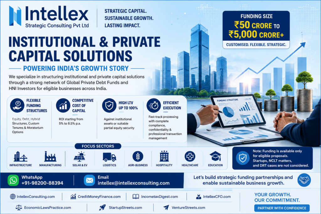 Institutional & Private Capital Solutions in India: A Complete Guide to Large Business Funding from ₹50 Crore to ₹5,000 Crore.